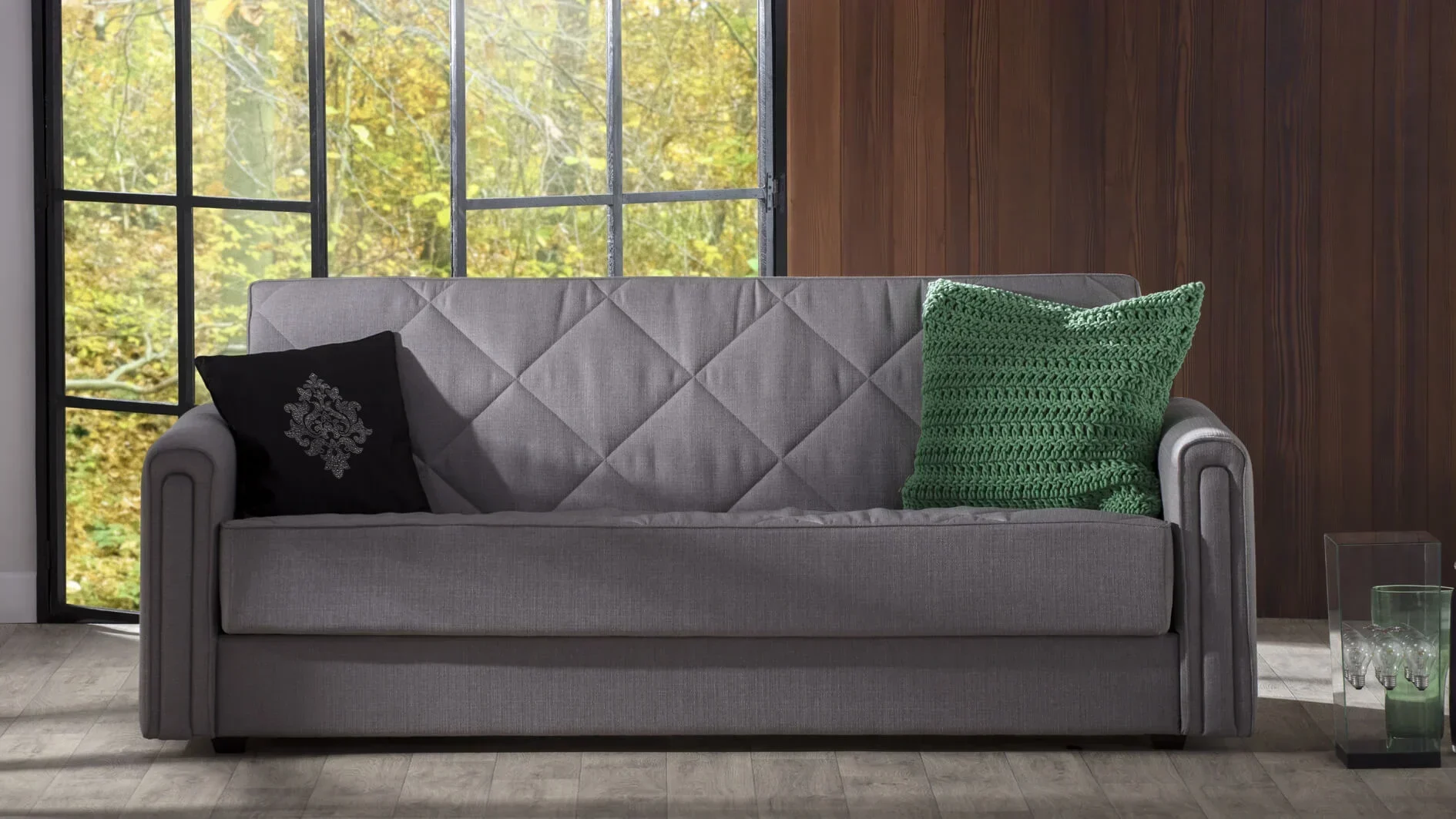 Siva tekstilna sofa